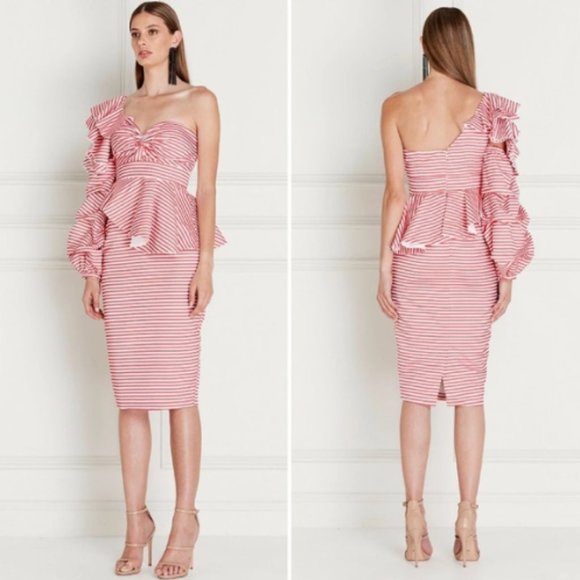 Asilio Epoch Stripe One Shoulder Dress NWT Size 2 - Picture 1 of 2
